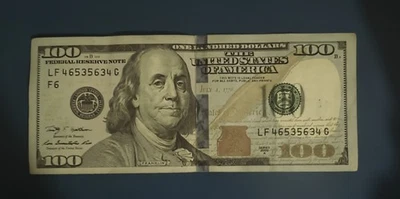 US Federal Reserve Note $100 Dollar Bill Fancy Serial # 2x 3,4,5,6. - Image 1 of 2