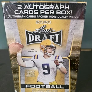 2020 LEAF DRAFT FACTORY SEALED BOX 20 PACKS 2 AUTOS PER BOX- Year Of Burrow Tua - Picture 1 of 9