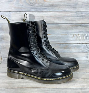 Dr. Martens 1490 Black Smooth Men's Leather Boots Casual Luxury - Picture 1 of 24