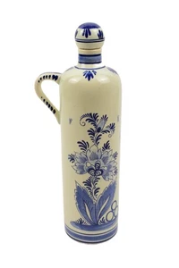 VINTAGE DUTCH BLUE/WHITE HANDPAINTED DELFT OLIVE OIL BOTTLE - Picture 1 of 8