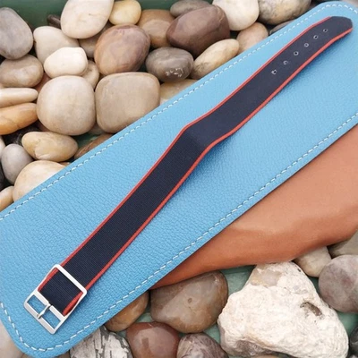 18 мм в полоску Perlon 1 изделие полковой классический неиспользованный 1970-х винтажный ремешок для часов - Изображение 1 из 4