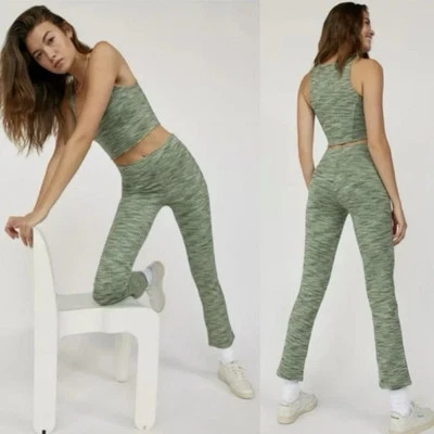 Sunday Best Aritzia Women Medium Green Multi Maisy Bootcut Pull-On Leggings NWT - Image 1 of 4