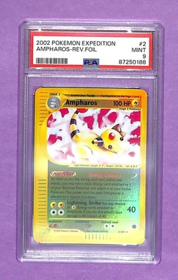 Pokemon Ampharos Expedition Reverse Holo Rare #2/165 PSA 9 Mint - Image 1 of 2