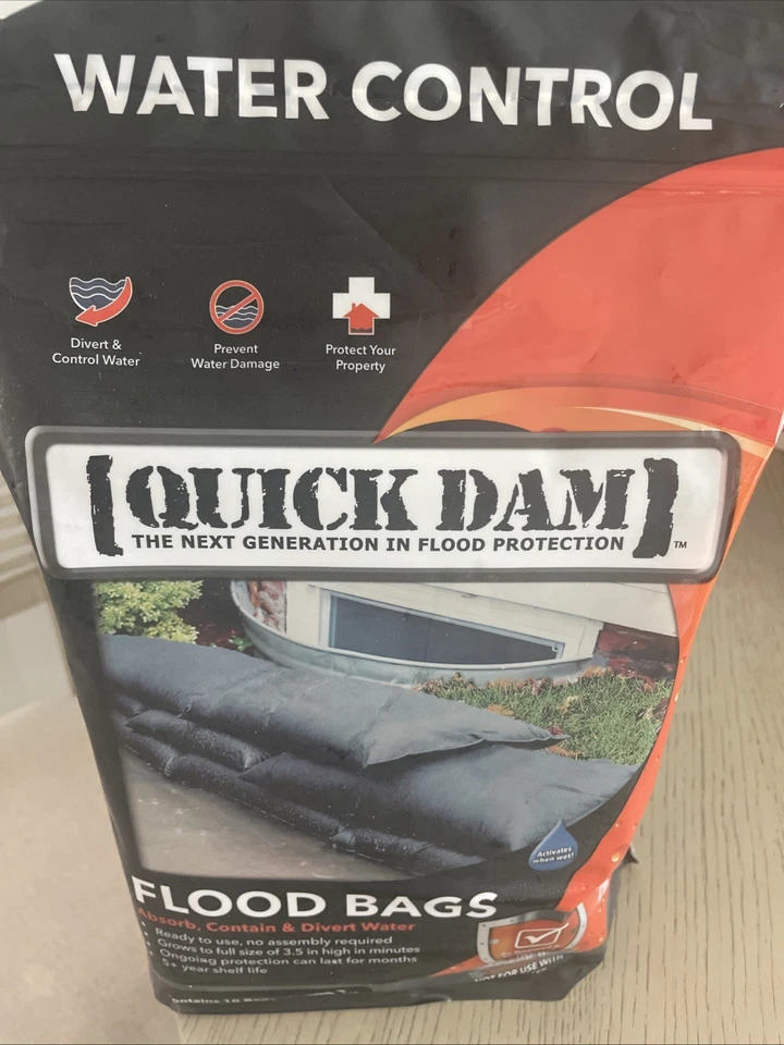 Quick Dam Flood Bags QD122410 12" x 24" x 3.5"  (10/PK) New - Image 1 of 1
