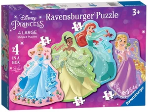Ravensburger Disney Princess - 4 Large Shaped Jigsaw Puzzles (10, 12, 14, 16 Pie - Picture 1 of 6