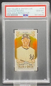 Mini camiseta refractor dorada 2021 # Mariano Rivera Yankees #ED 42/50 grado PSA 10 - Imagen 1 de 2