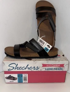 Sandalo donna Skechers Arch Comfort Luxe schiuma regolabile nero 10 viaggio spiaggia - Foto 1 di 15