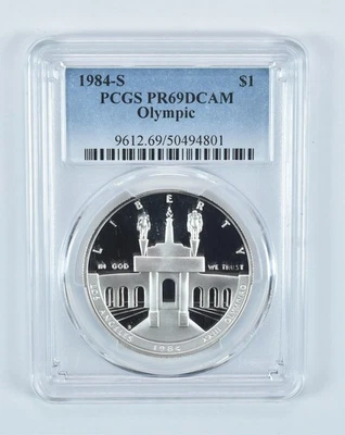 1984-S Olympic Commemorative Dollar PR69 DCAM PCGS Blue Label *1659 - Image 1 of 4