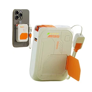 Banco de alimentación inalámbrico portátil 3 en 1 22,5 W con soporte batería externa de 10000 mAh - Imagen 1 de 19