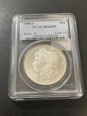 1880 S MORGAN DOLLAR PCGS MS-64 PL - UNCIRCULATED - PROOF LIKE - CERTIFIED - $1 - Image 1 of 2