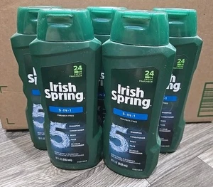 Lot of 5 ***IRISH SPRING 5 IN 1 , 24HR FRESH BODY WASH & SHAMPOO 18 FL OZ - Picture 1 of 2