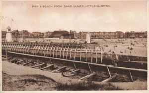 Littlehampton Pier und Strand von Sandunes 1924 Verlag Dennis - Bild 1 von 2