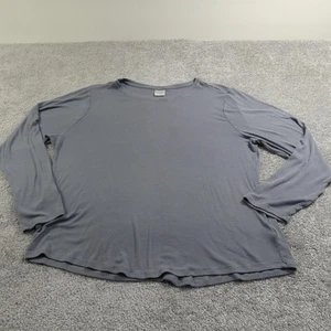 Top Athleta donna grigio grande manica lunga costine schiena ritaglio elasticizzato allenamento - Foto 1 di 15