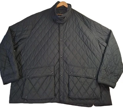 Polo Ralph Lauren Diamond Jacket Mens 6XB Black Quilted Barn Coat Big Tall Snap - Image 1 of 4