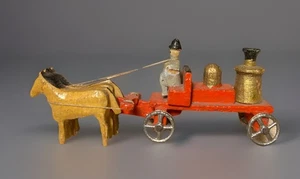 Antiker Erzgebirge Miniatur Holz Feuerwehrwagen Putz Spielzeug - Germany - Bild 1 von 11