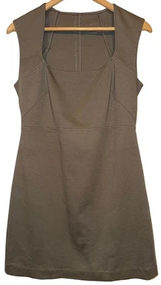 Everlane The ‘90s Mini Dress in Taupe 100% Cotton Size M Square Neck Stretch  - Image 1 of 4