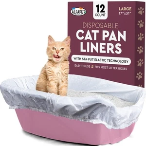 Elastic Cat Litter Box Liners - Large 12 Count - Tear-Resistant Cat Litter Ba... - Picture 1 of 8