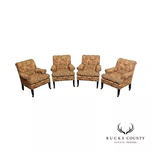 Cabot Wrenn Set Of Four Custom Upholstered Club Chairs - Picture 1 of 12