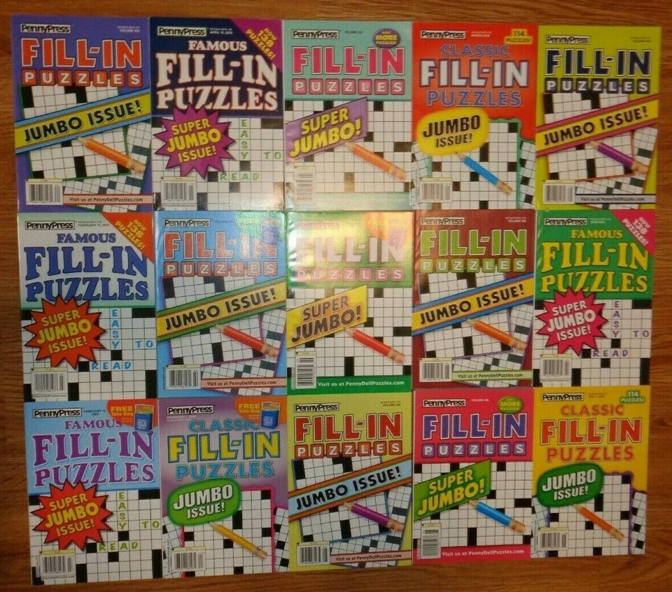 Lot of 10 Penny Press Fill-Ins Puzzle Books UNSORTED Famous Classic Favorite - Image 1 of 1