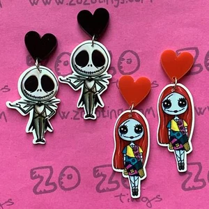 Jack Skellington & Sally Stud Earrings - Picture 1 of 1