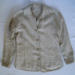 Orvis Linen Jacket Over-shirt Womens Size XS Beige Tan Fits Like Generous 4 - Picture 1 of 12