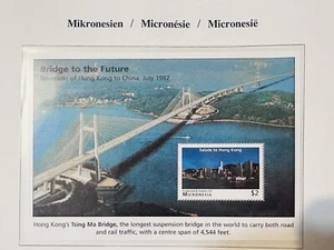 MICRONESIA HONG KONG RETURNS TO CHINA STAMPS 1997 BRIDGE TO THE FUTURE - Picture 1 of 1