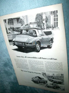 Pubblicità auto Porsche 912 Targa mid-size-mag 1968 - "un giorno, tutte le cabriolet" - Foto 1 di 1