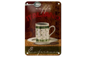 Targa in lamiera caffè 12x18 cm caffè italiano espresso tazza decorazione targa - Foto 1 di 5