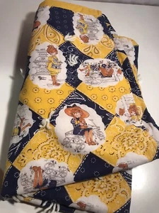 Holly Hobbie Petticoats And Pantaloons Quilted Baby Blanket vintage, yard tied - Picture 1 of 15