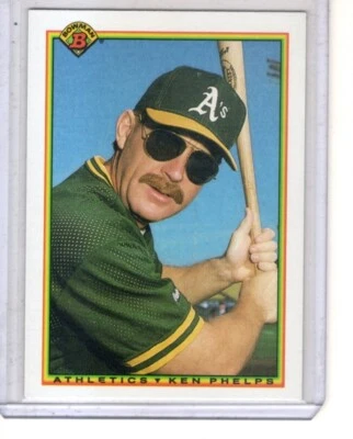 1990 Bowman #462 Ken Phelps Oakland Athletics baseball card  - Image 1 of 2