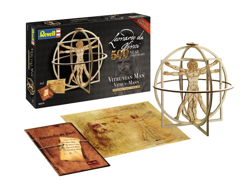 Leonardo Da Vinci Vitruv Man - Uomo di Vitruvio Plastic Kit 1:16 Model REVELL - Immagine 1 di 1