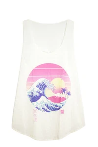 DEBARDEUR FEMME IMPRIME - GRANDE VAGUE DE KANAGAWA STYLE POP - THEME JAPON - Imagen 1 de 1