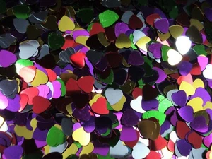 Sequins Hearts 9mm Metallic Mix 125g Bulk Pack Scatters Scrapbook - Picture 1 of 1