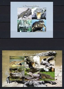 MALAWI 2011 CROCODILES ANIMALS WILDLIFE REPTILES AMPHIBIAN STAMP BLOCK IMPERFMNH - Picture 1 of 1