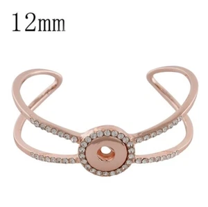 Mini Snap Jewelry Bracelet Rose Gold Cuff fits 12mm Ginger Petite Adjustable NEW - Picture 1 of 6