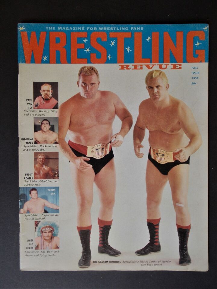 Wrestling Revue Fall 1959 1st Issue EX + The Graham Bros. Rocco