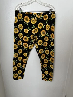 No Boundaries Women’s sunflower Printed Leggings Pants Cotton Boho Size XXL - Image 1 of 3