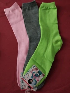 3 Pair Fashion Socks Bright Colorful Soft Stretchy Comfortable NWT - Picture 1 of 2