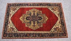 Tribal Hand-Knotted Oriental Red Carpets Style Living Room Wool Area Rugs 5x8 ft - Picture 1 of 8