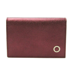 Bvlgari 287072 Leather Business Card Case Bordeaux,Metallic Red BF571552