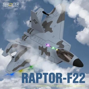 Nuevo avión de radiocontrol F22s 2024 2,4 g 4 canales Raptor Warplane Wltoys A180 LED giroscopio exterior - Imagen 1 de 27