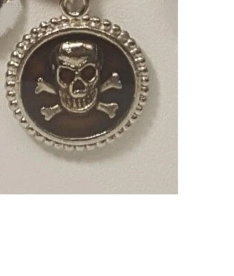 STERLING 925 silver 20" necklace PIRATE SKULL CROSS BONE  pendant female men Foto 1 de 4
