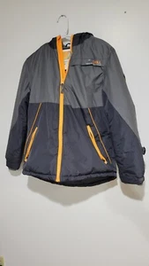 BIG CHILL Freestyle Fleece Lined Hooded Warm Winter Jacket Boys 18 Gray & Yellow - Picture 1 of 16
