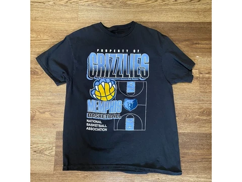 Official NBA Memphis Grizzlies Black Graphic T-Shirt Brand New Size Large Men's Cover