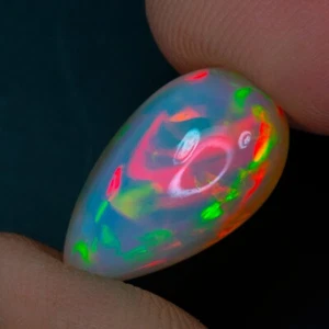 5.98 CT CT FANTASTIC FIRE BEAUTIFUL FLASHY HARLEQUIN WELO-ETHIOPIA WHITE OPAL - Picture 1 of 8