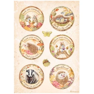 Stamperia WOODLAND ROUNDS Decoupage Rice Paper A4 #DFSA4819 - Picture 1 of 1