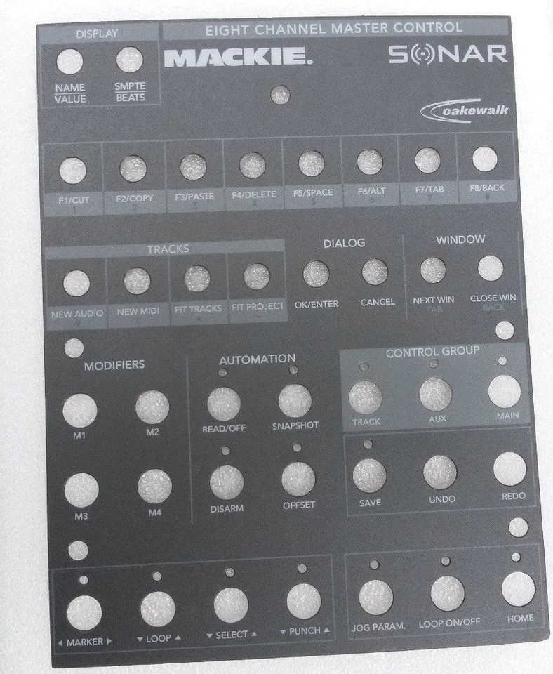 Sonar Cakewalk Overlay for Mackie Control Universal - Image 1 of 1