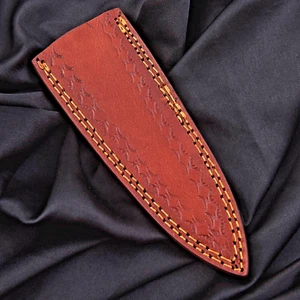 CUSTOM MADE COW LEATHER SHEATH COVER FOR FIXED BLADE KNIFE BELT CLIP 2752 - Picture 1 of 5