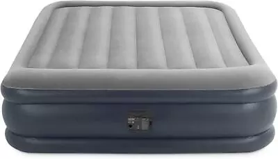 Intex Queen Deluxe Plus Pillow Rest Air Bed with Built in Pump 152 x 203 x 42 cm - Image 1 of 4
