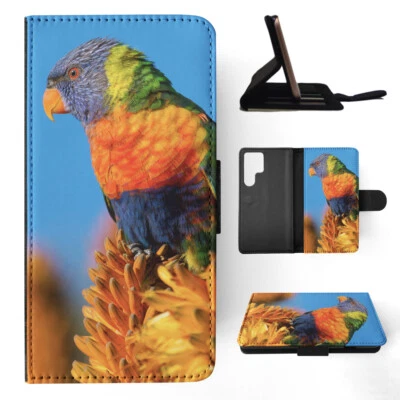 FUNDA ABATIBLE PARA SAMSUNG GALAXY|COLORIDO ARCO IRIS LORO PÁJARO 357 Foto 1 de 4